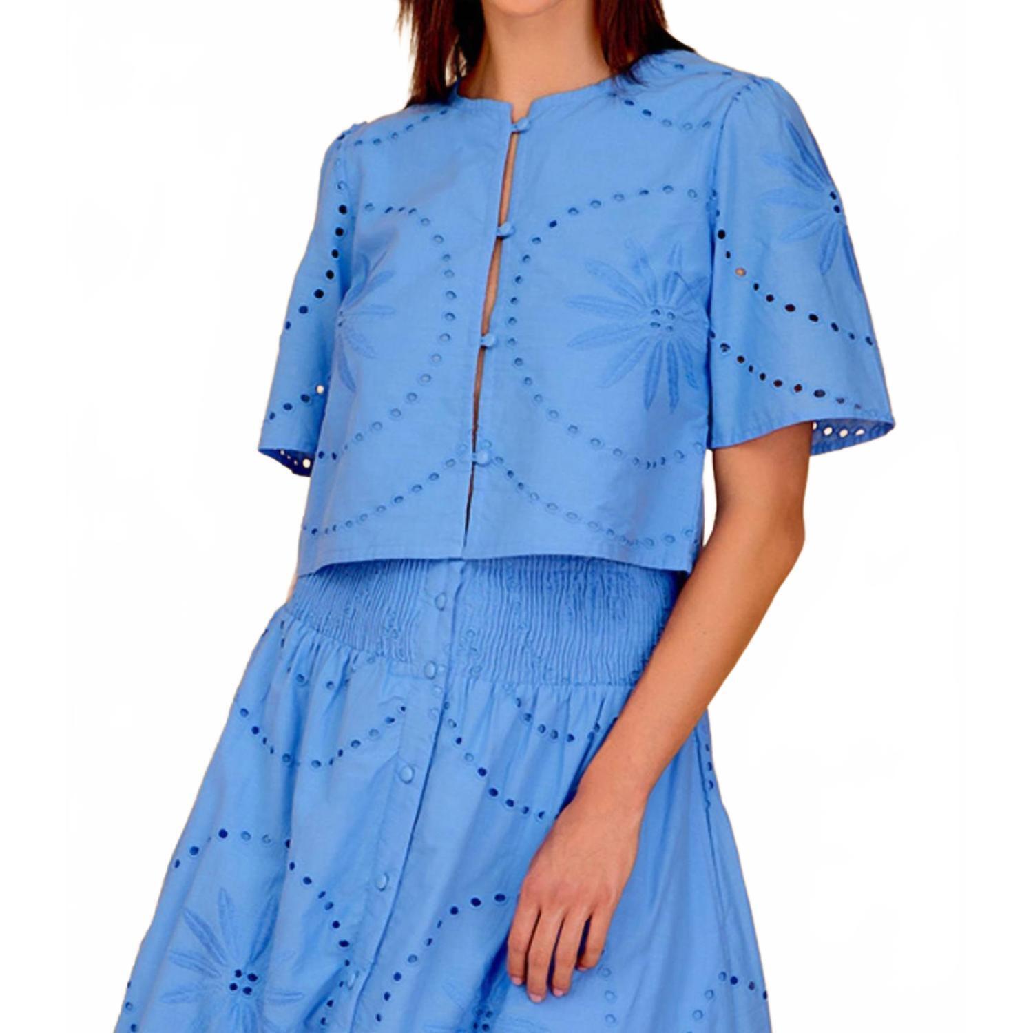 New Olivia By Livro Heidi Top In Azul Lace